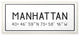 Plate City Coordinates Manhattan Wall Plaque Art, 7x17