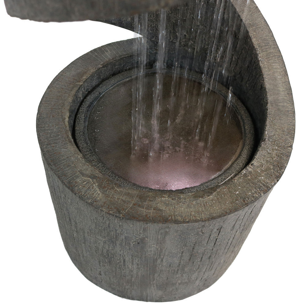 Sunnydaze Showering Spiral Outdoor Water Fountain 31" Water Feature With LED