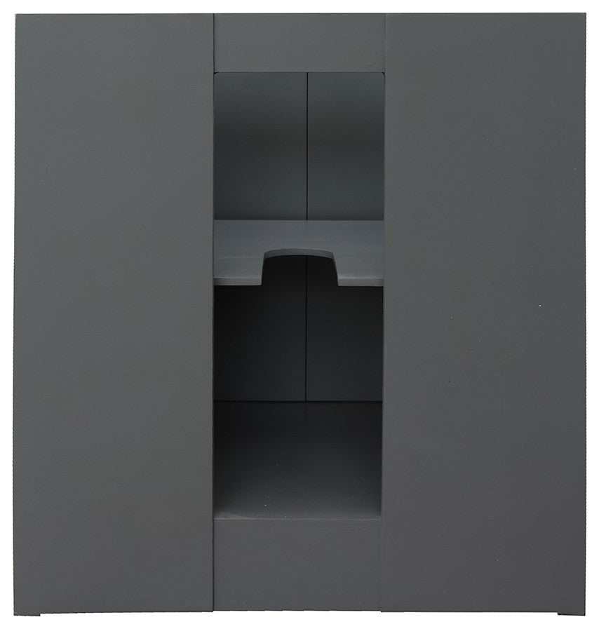30" Single Vanity, Gray Ash, Black Galaxy Top, Oval Sink