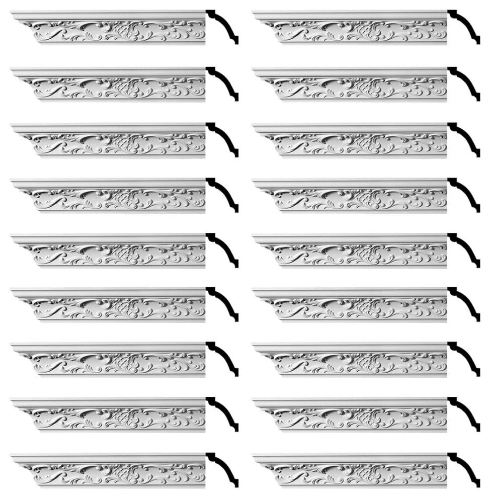 Ornate Cornice White Urethane  94" L  |
