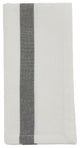 Table Napkins With Banded Design, Set of 4, White