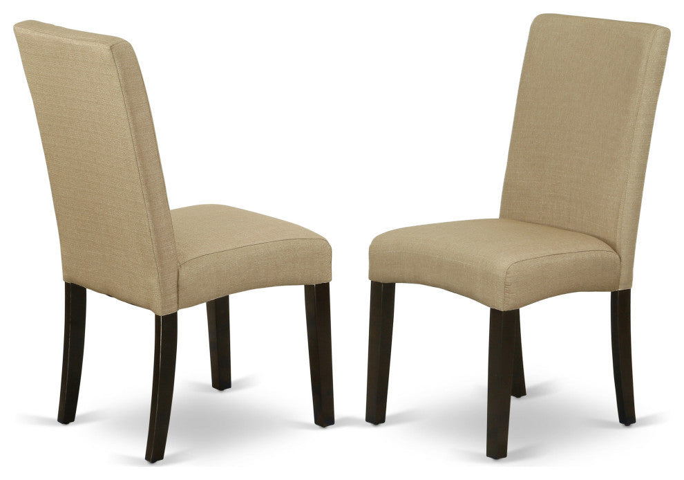 5Pc Round 42" Dinette Table, Four Parson Chair, Cappuccino Finish Leg
