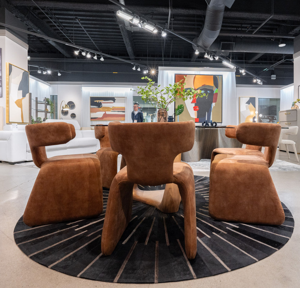 Modrest Bergman Modern Camel Velvet Dining Chair