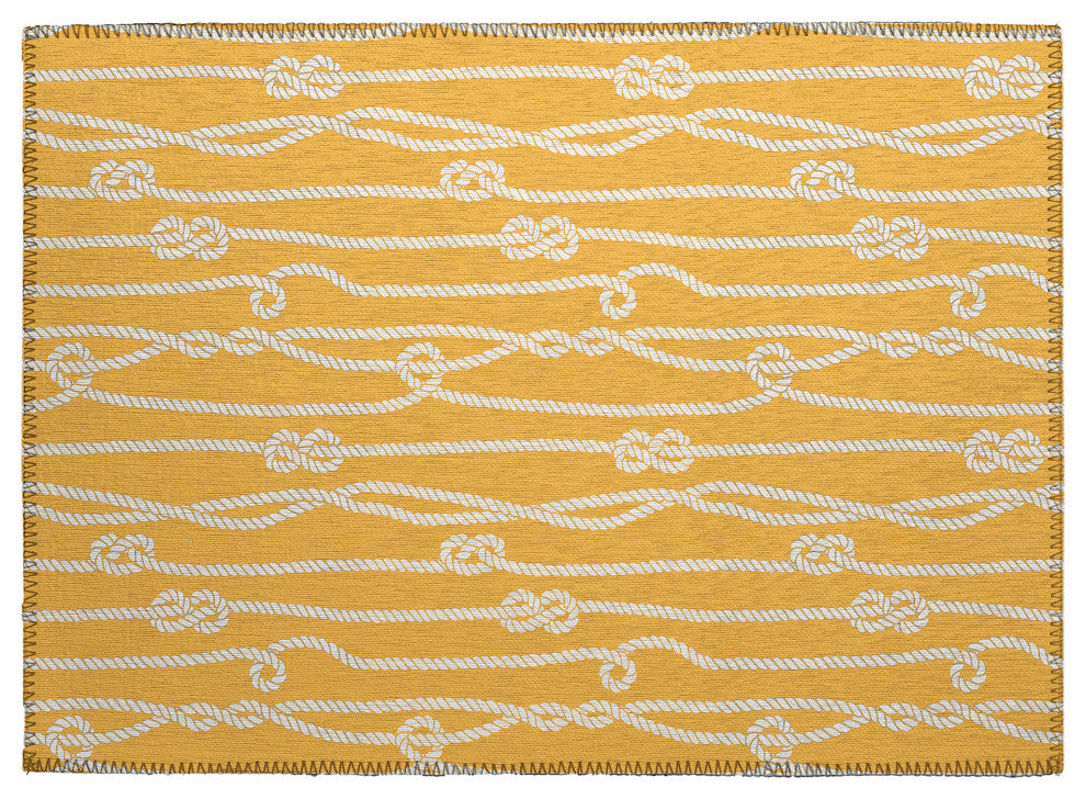Indoor/Outdoor Harbor HA7 Gold Machine Washable 1'8" x 2'6" Rug