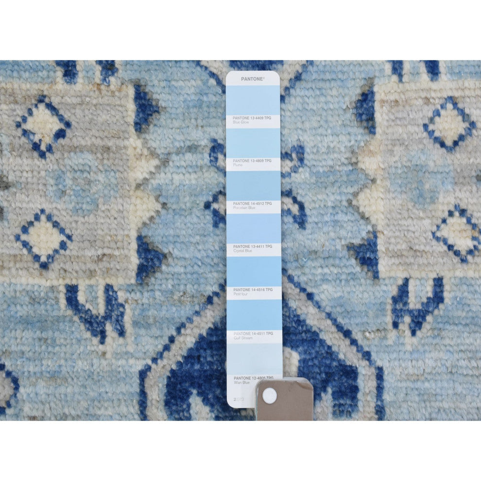 Colorful Hand Knotted Inspired Large Elements Soft Wool Oriental Rug, 4'0"x5'9"