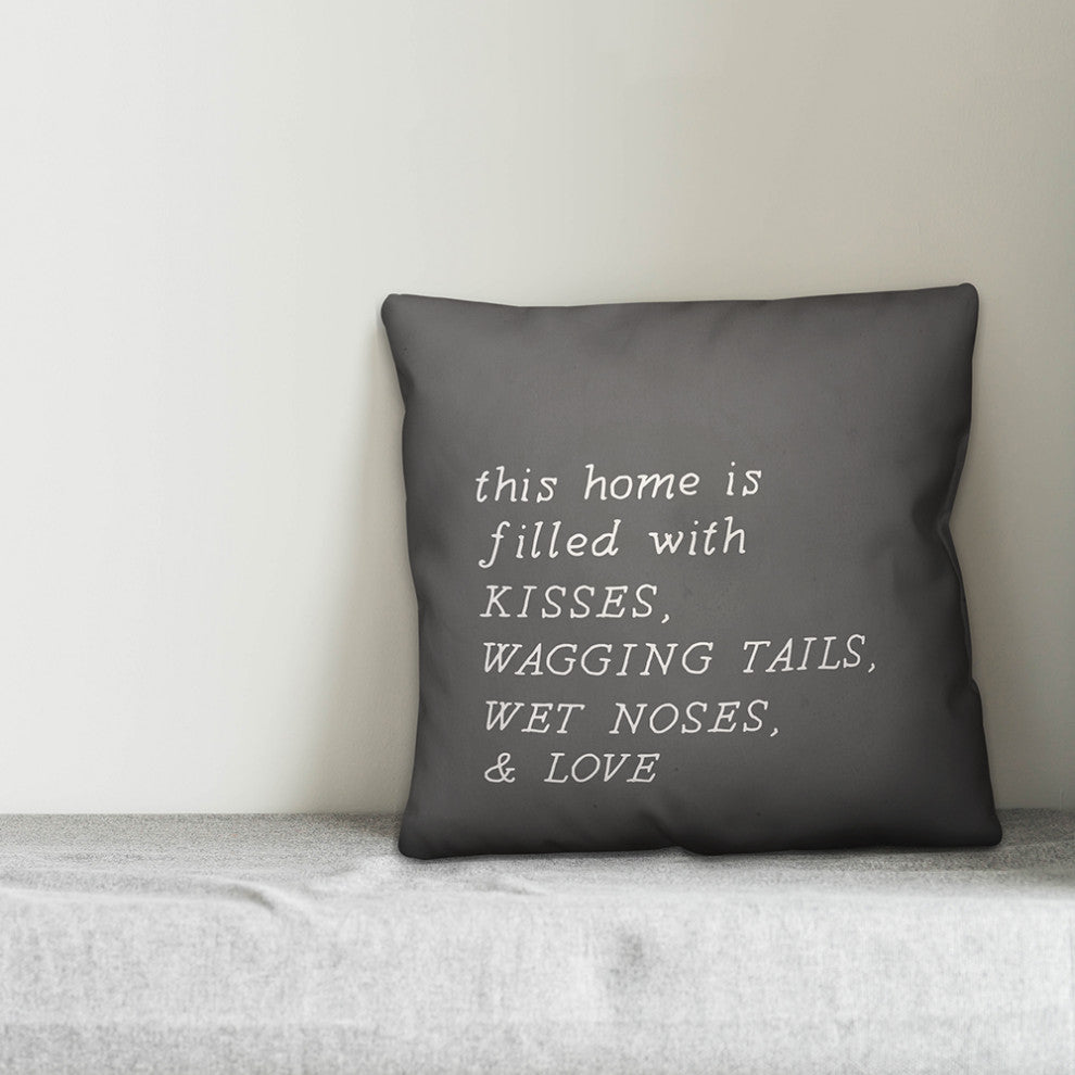 Home Filled with Kisses 18x18 Spun Poly Pillow
