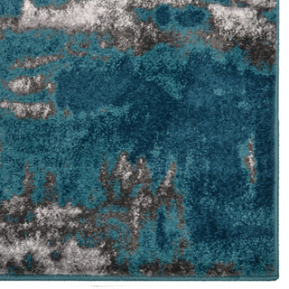 MACHINE MADE HEATSET POLYPROPYLENE AREA RUGS -Silver Blue Color,Abstract Design, [Rectangle] 4'x6'