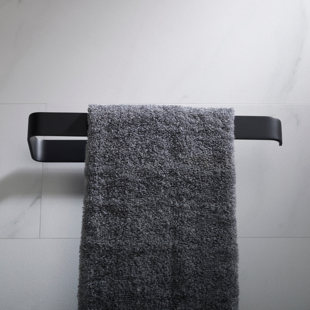 Stelios Bathroom Towel Ring, Matte Black