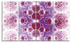 Exotic Pink Fractal Crescent Pattern, Abstract Art on Canvas, 48"x28", 4 Panels