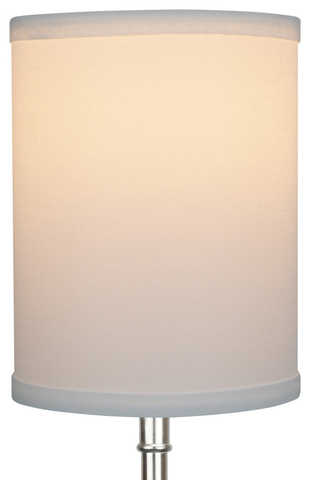 Fenchel Shades 6"x6"x8" Brass Bulb Clip Attachment Drum Lamp Shade, Linen White