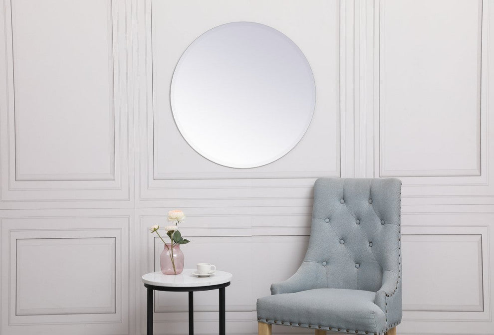 Gwen Round Mirror, 28", Clear