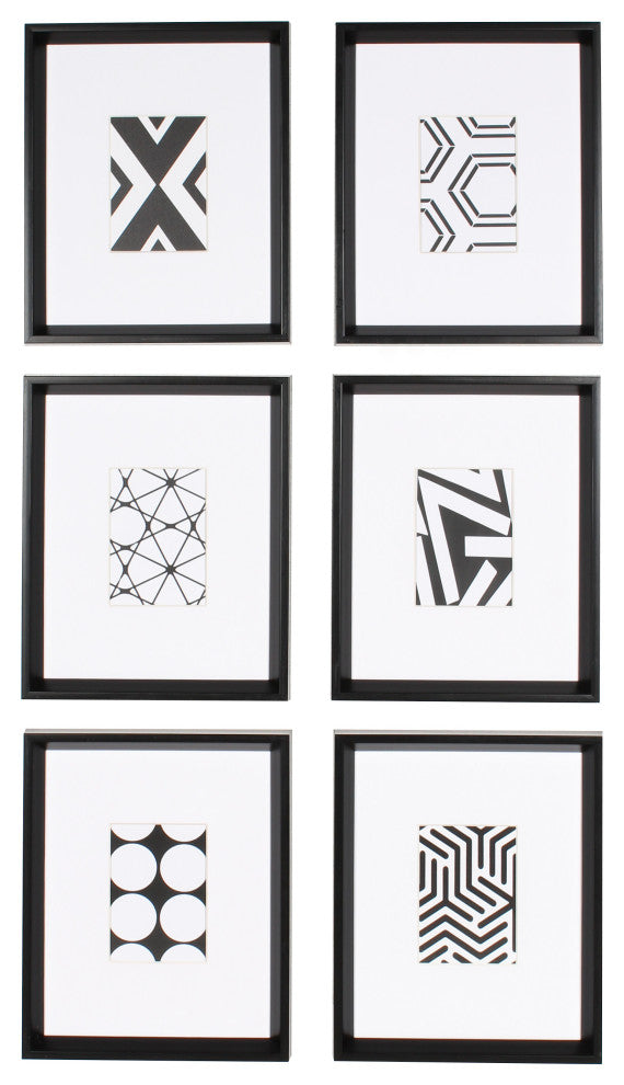 Calter Framed Print Art Set, Black 6 Piece