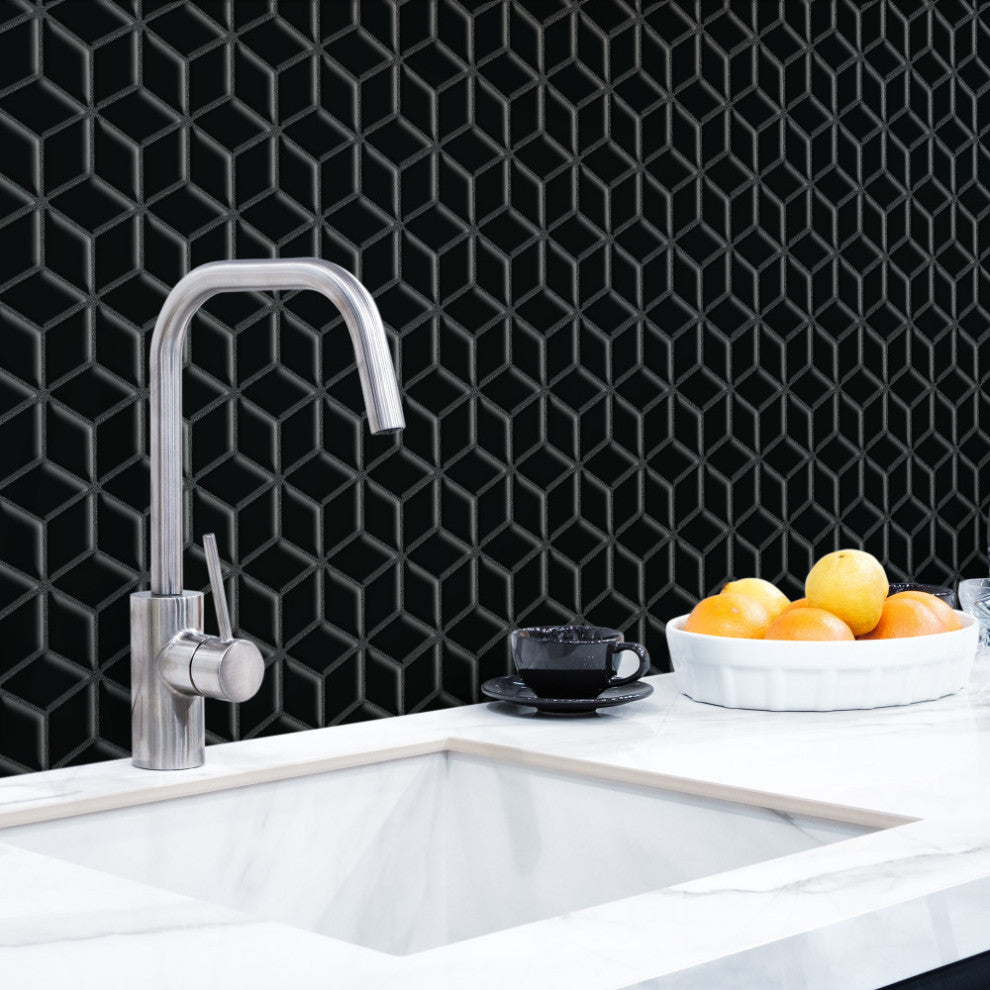 Hudson Rhombus Porcelain Mosaic Tile Sample