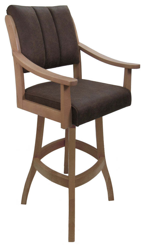 Swivel Counter Wood Bar Stool Casa on S-Base, Northwest Whiskey - Light Maple, 26"