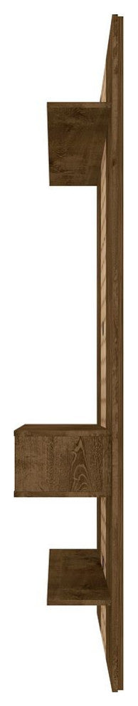 Libra Long Floating 45.35 Entertainment Center in Rustic Brown and 3D
