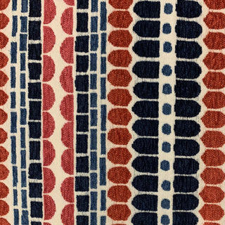 Plutus Red Blue Harmony Border Luxury Throw Pillow, 26"x26"