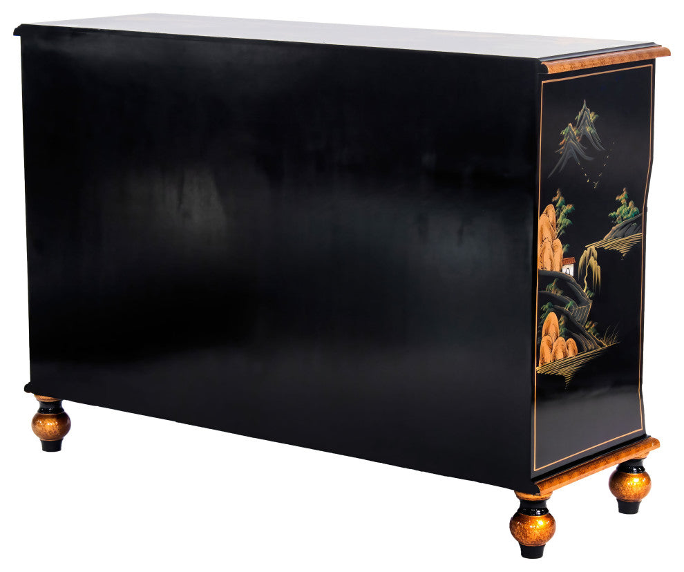 Black Lacquer Sideboard Landscape