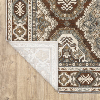 Emilia Traditional Panel Medallion Rust/ Blue Area Rug 9'10" x 12'10"