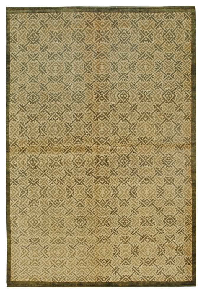 Handmade Wool Black Transitional All Over Ningxia Rug, 2'8x9'10