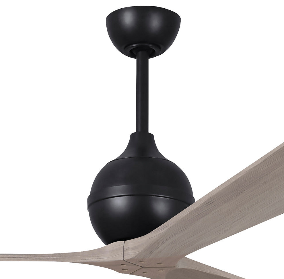 Irene-3 Paddle Fan, Matte Black, 60", Gray Ash Blades
