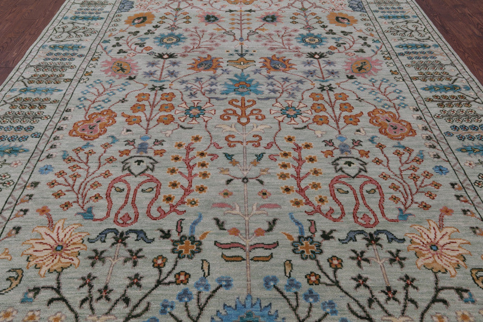 Turkish Oushak Handmade Wool Rug 9' 0" X 12' 1" - Q15637