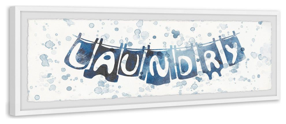 "Clothesline" Framed Painting Print, 45x15