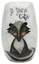 5.00In Cute Animal Pre-Lit Small Vase, Glass, Baby Animals Skr9204 Skunk