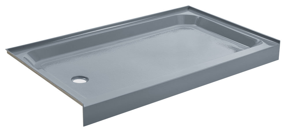 Voltaire 48"x36" Single-Threshold, Center Drain, Shower Base, Gray