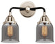 Small Bell Bath Vanity Light, Black Polished Nickel, Plated Smoke, Plated Smoke