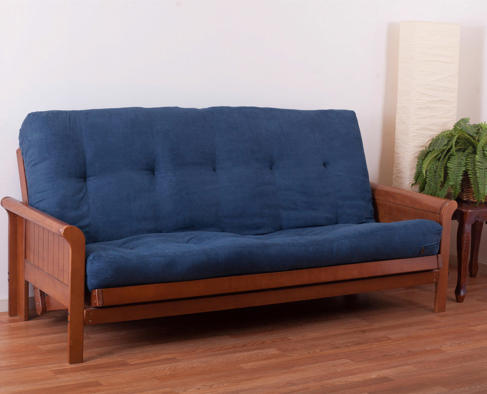 Blazing Needles Vitality 7" Microsuede Full Futon Mattress, Indigo