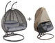 LeisureMod Wicker Hanging 2 person Egg Swing Chair With Outdoor Cover, Charcoal