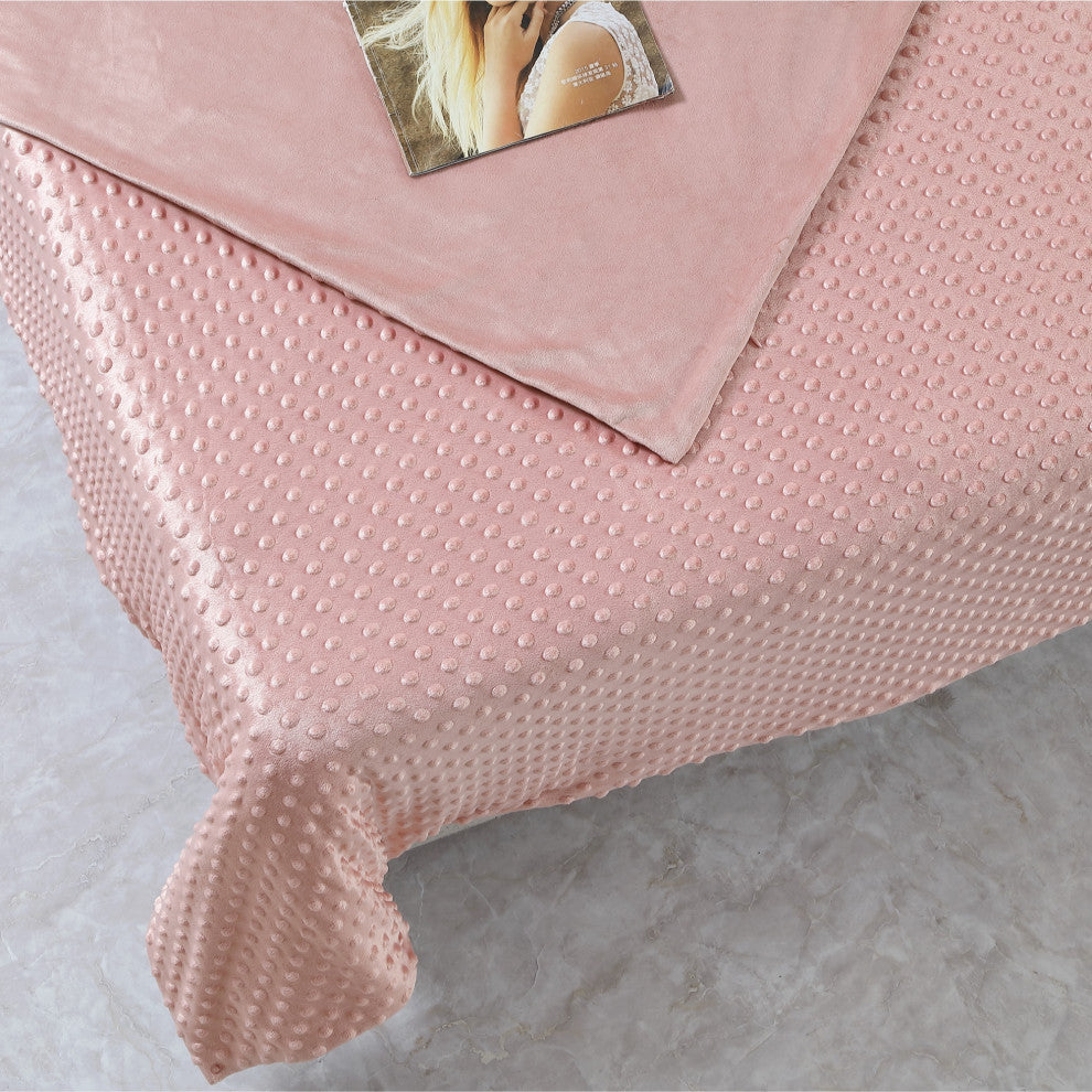 Cozy Tyme Kofi Weighted Blanket, Blush, 72"x80", 25LB
