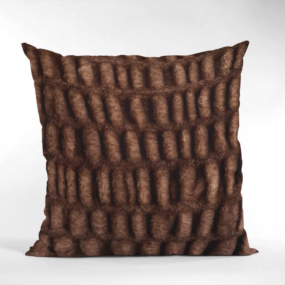Plutus Brown Plush Pelt Faux Fur Luxury Throw Pillow, Brown, 20" x 26" Standard