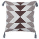 Brown Machine Woven with Tassels Crozat Throw Pillow, 20" x 20"