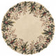 HomeRoots 6' Ivory Hand Tufted Bordered Tropical Plants Round Indoor Area Rug