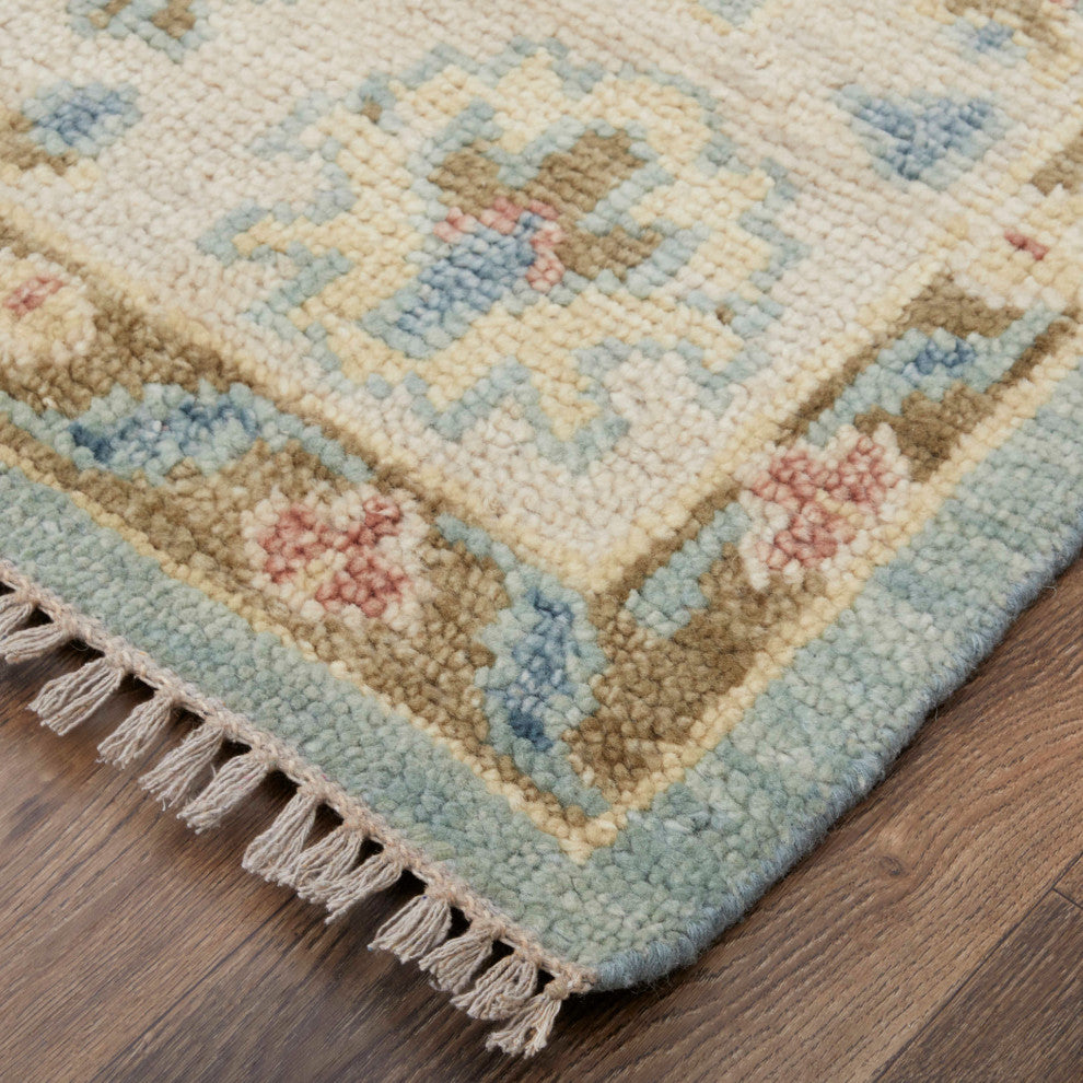 Foxboro R69CJ Transitional/Bohemian & Craftsman Accent Rug, Blue/Ivory, 4'x6'