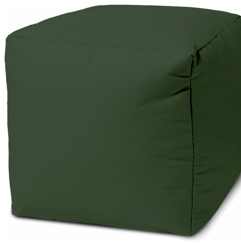 17  Cool Moss Green Solid Color Indoor Outdoor Pouf Ottoman