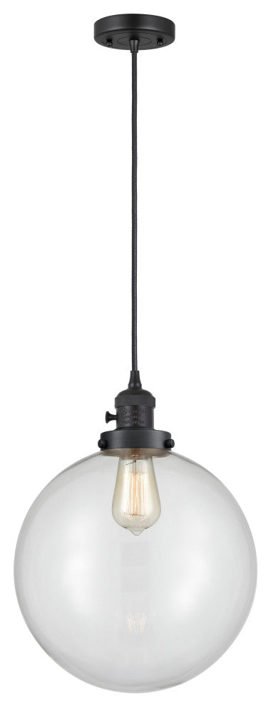 INNOVATIONS 201CSW-BK-G202-12 1-Light Mini Pendant Matte Black