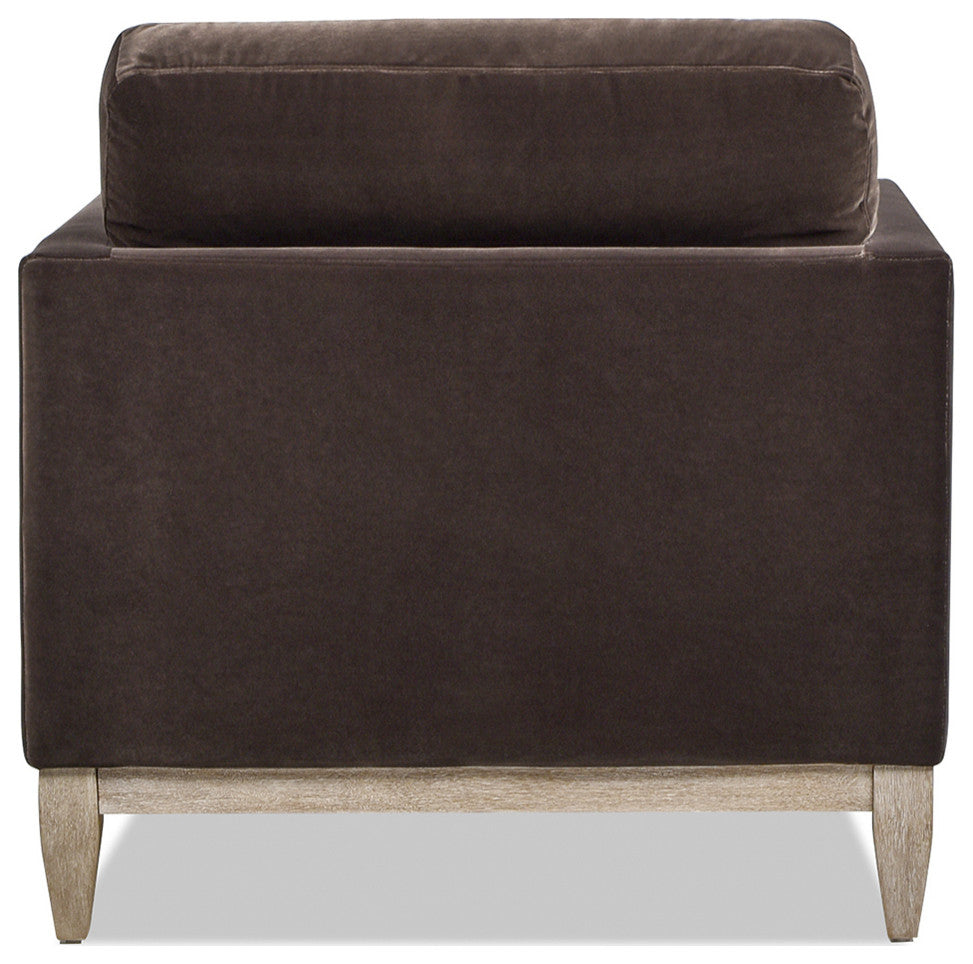 Knox 65" Modern Velvet Upholstered Chaise Lounge Chair, Deep Brown