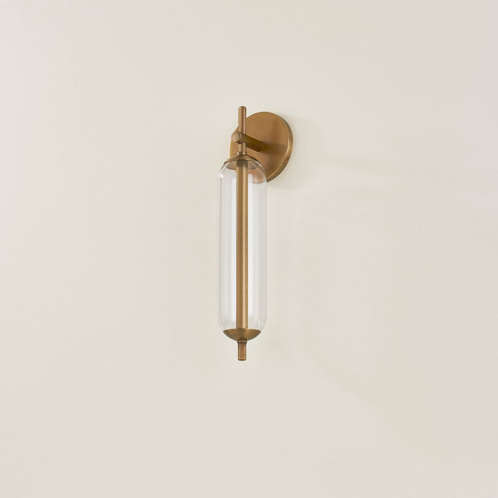 Blaze Exterior Wall Sconce, Patina Brass