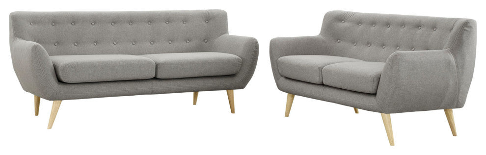 Modway Remark 2 Piece Living Room Set, Light Gray