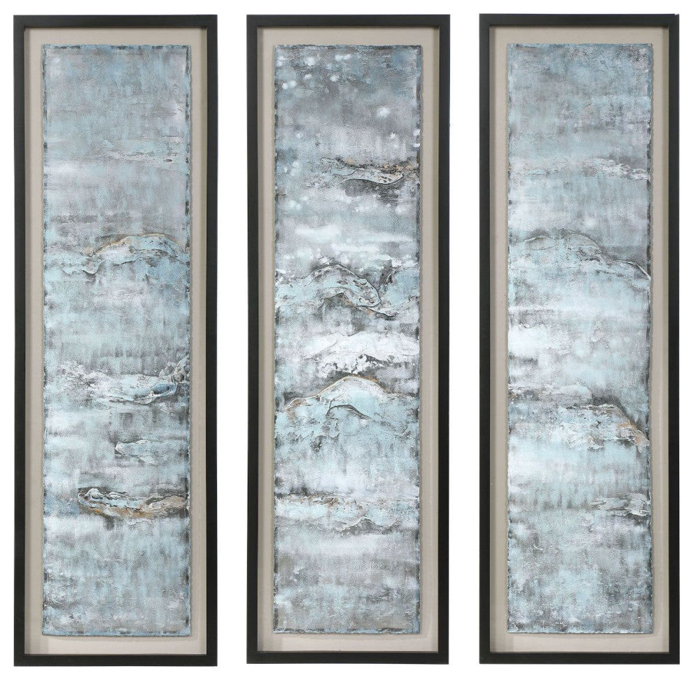Uttermost Ocean Swell Painted Metal Art, Set of 3, 3 Cartons