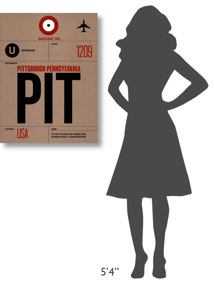 "PIT Pittsburgh Luggage Tag 1" Fine Art Print