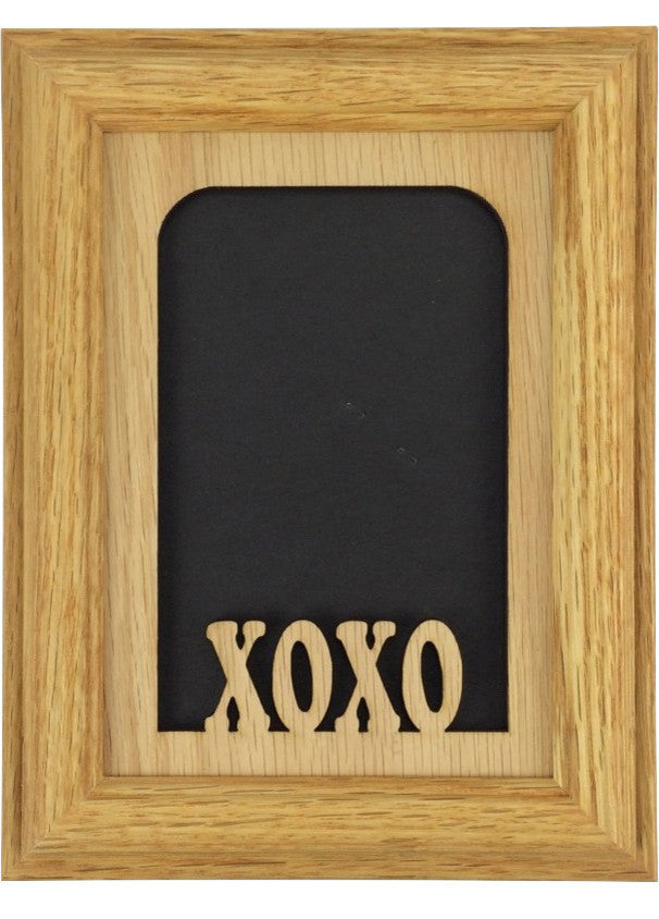 XOXO Hugs and Kisses Oak Picture Frame, 5"x7", Vertical