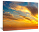 "Amazing Golden Sky At Sunset" Modern Seashore Canvas Art, 40"x30"