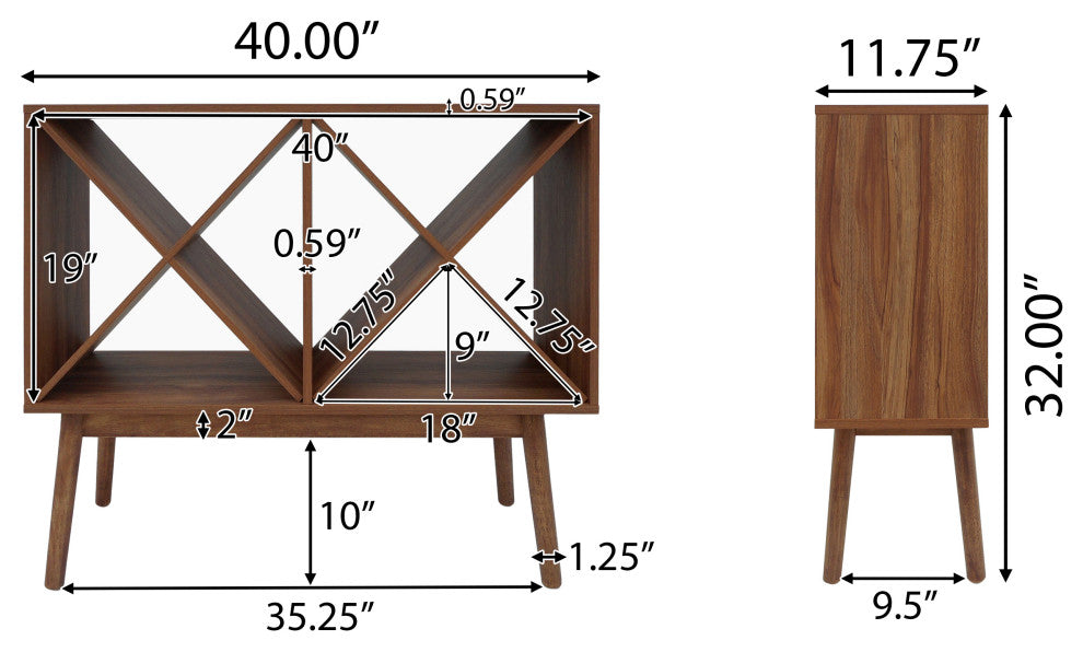 GDF Studio Britney Modern Sonoma Oak Finished Faux Wood Bar Cabinet, Light Walnu