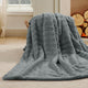 Derby Double Sided Faux Fur Throw Blanket, Charcoal