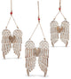 Set of 3 Hanging Mango Wood Angel Wings