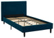 Modern Contemporary Urban Twin Size Platform Bed Frame, Navy Blue, Fabric Wood