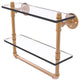 Pipeline Doulbe Glass Shelf with Towel Bar, Brushed Bronze, 16"